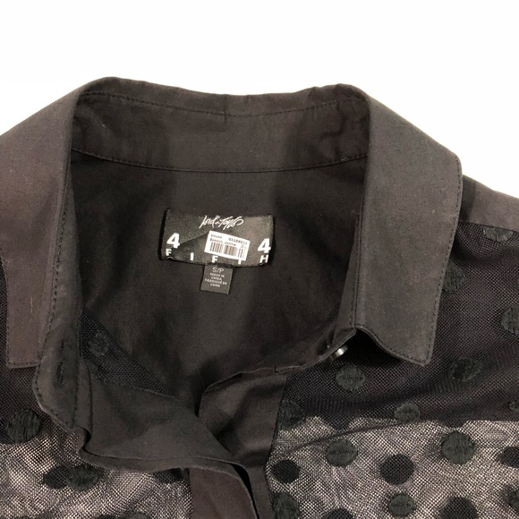 Lord & Taylor Black Sheer Dress Dotted Blouse S/P - Picture 3 of 5